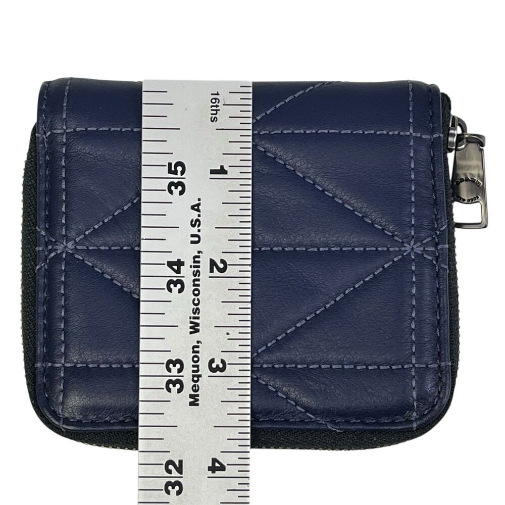 COACH Small Zip Around Wallet Card Case With Quilting Blue - Picture 8 of 8